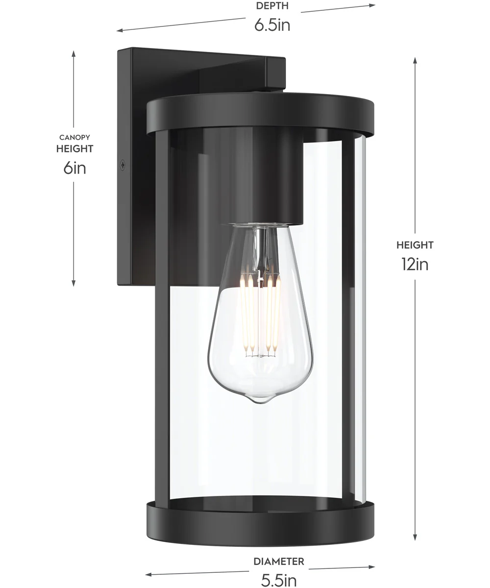 Kagen Medium Outdoor Wall Light with Clear Glass Panels Matte Black - Image 4