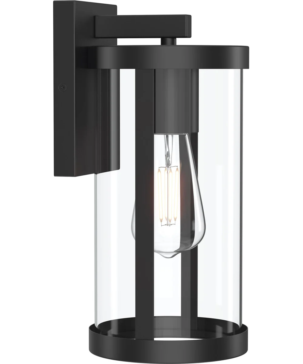 Kagen Medium Outdoor Wall Light with Clear Glass Panels Matte Black - Image 7