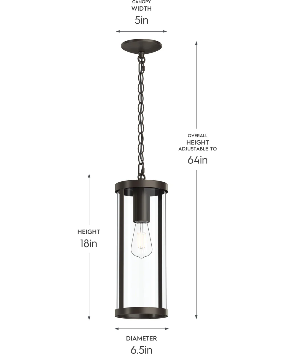 Kagen Outdoor Pendant Light with Clear Glass Panels Antique Bronze - Image 4