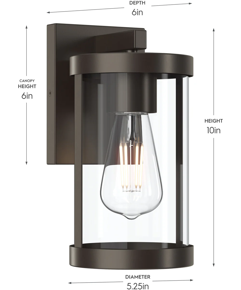 Kagen Small Outdoor Wall Light with Clear Glass Panels Antique Bronze - Image 2