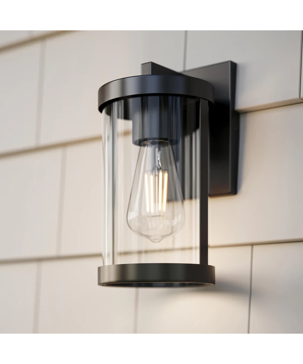 Kagen Small Outdoor Wall Light with Clear Glass Panels Matte Black - Image 8