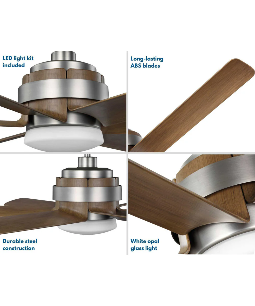 Kaysville 6-Blade Chestnut 56-Inch DC Motor LED Urban Industrial Ceiling Fan Antique Nickel - Image 4