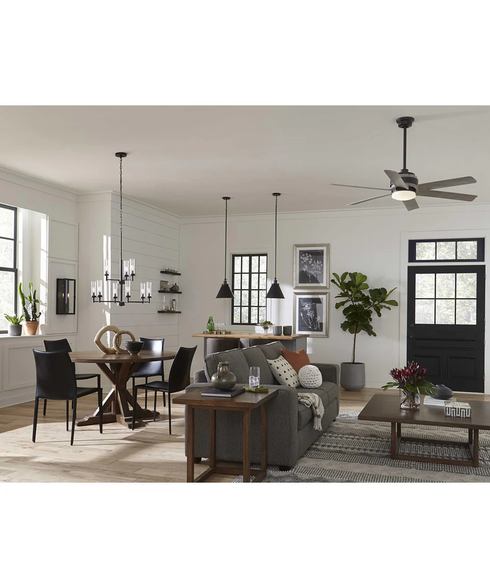 Kaysville 6-Blade Grey Weathered Wood 56-Inch DC Motor LED Urban Industrial Ceiling Fan Graphite - Image 2