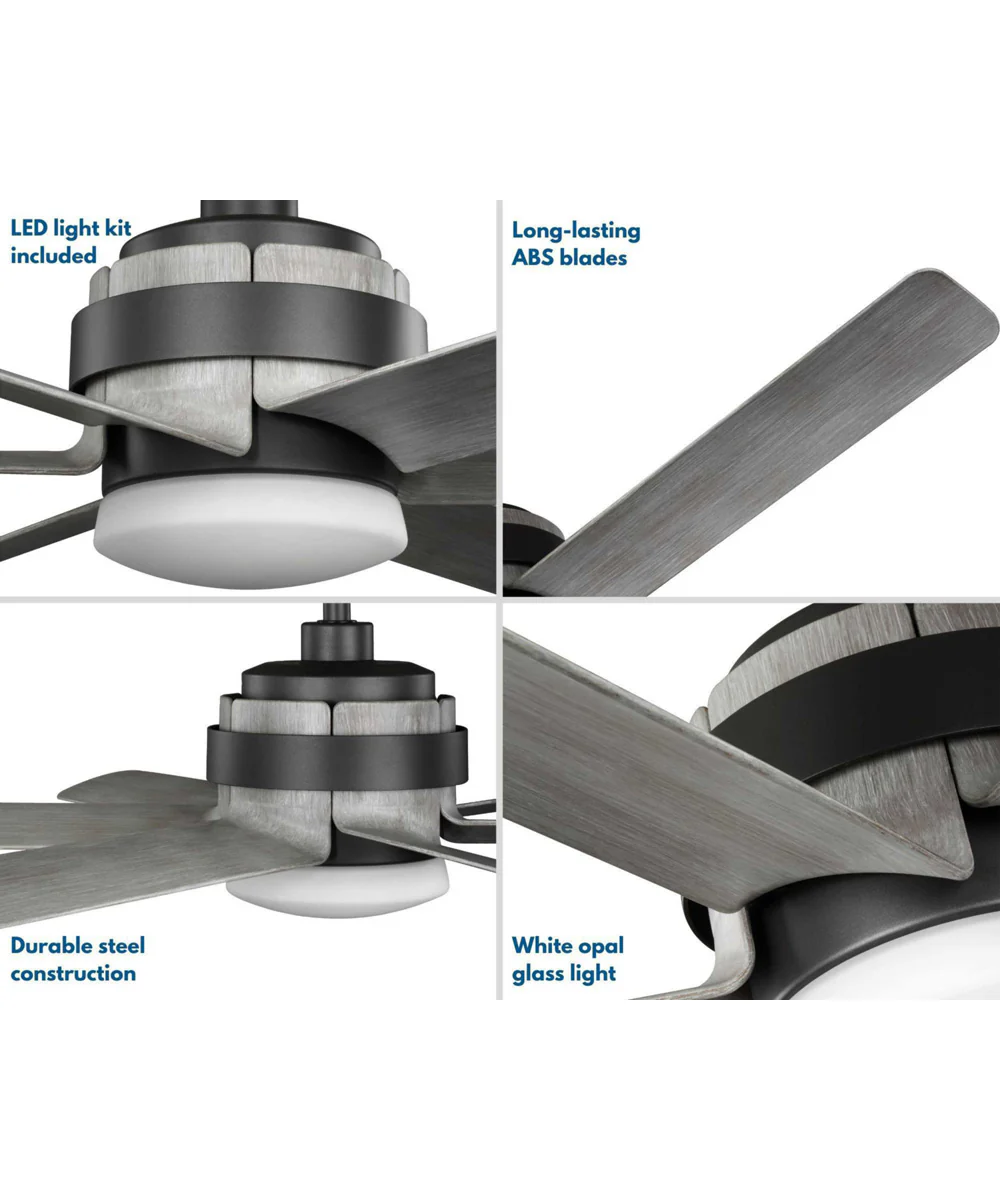 Kaysville 6-Blade Grey Weathered Wood 56-Inch DC Motor LED Urban Industrial Ceiling Fan Graphite - Image 3