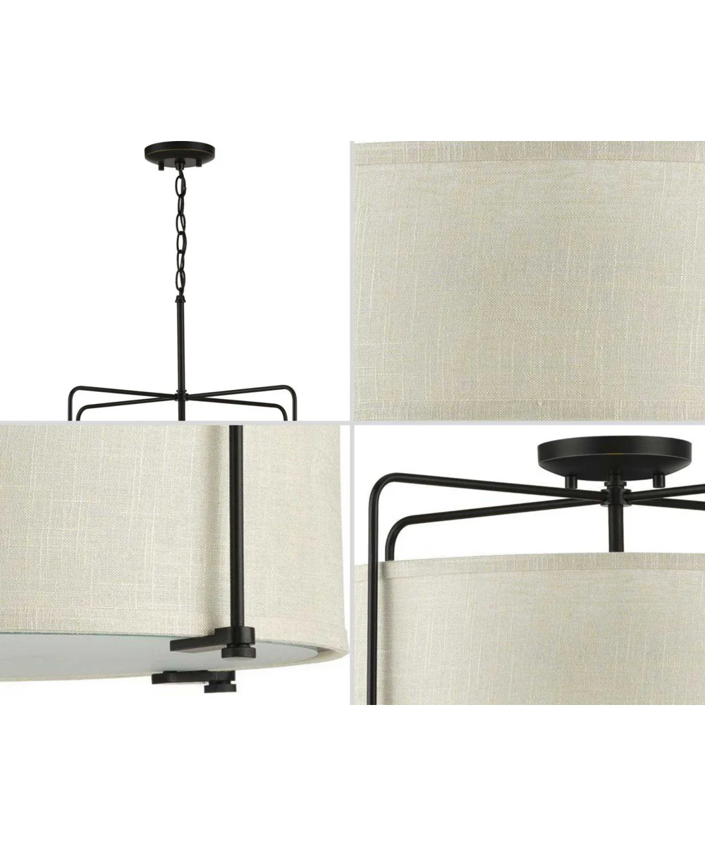 Kempsey 3-Light Semi-Flush Convertible Antique Bronze - Image 4