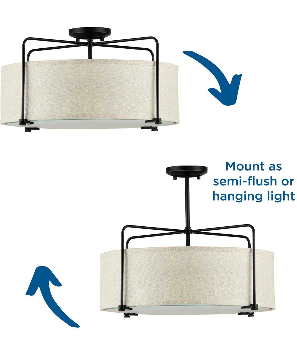 Kempsey 3-Light Semi-Flush Convertible Antique Bronze - Image 5