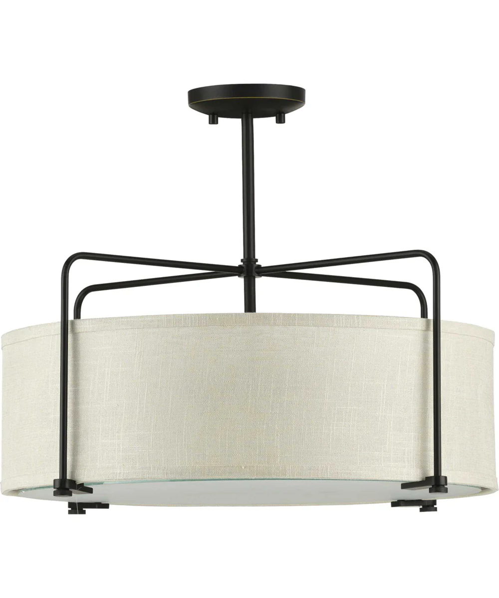 Kempsey 3-Light Semi-Flush Convertible Antique Bronze - Image 9