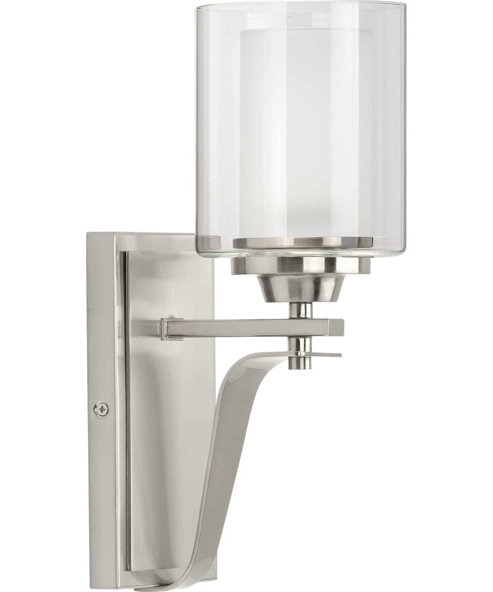 Kene 1-Light Clear Glass Craftsman Bath Vanity Light Brushed Nickel