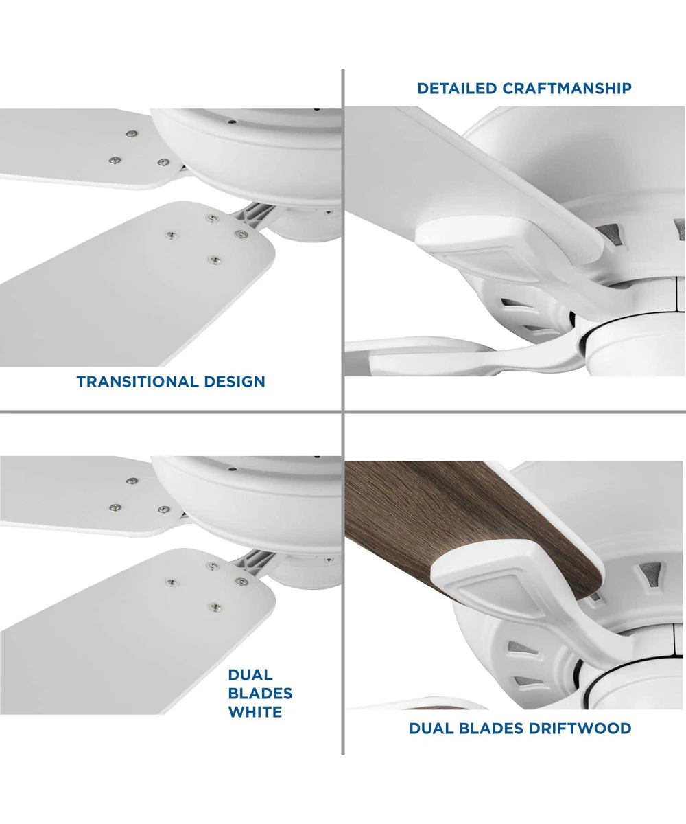 Kennedale 72-Inch 5-Blade DC Motor Transitional Ceiling Fan Driftwood/Matte White Satin White - Image 6