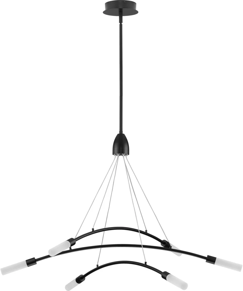 Kylo LED 6-Light Frosted Acrylic Modern Style Chandelier Light Matte Black - Image 2