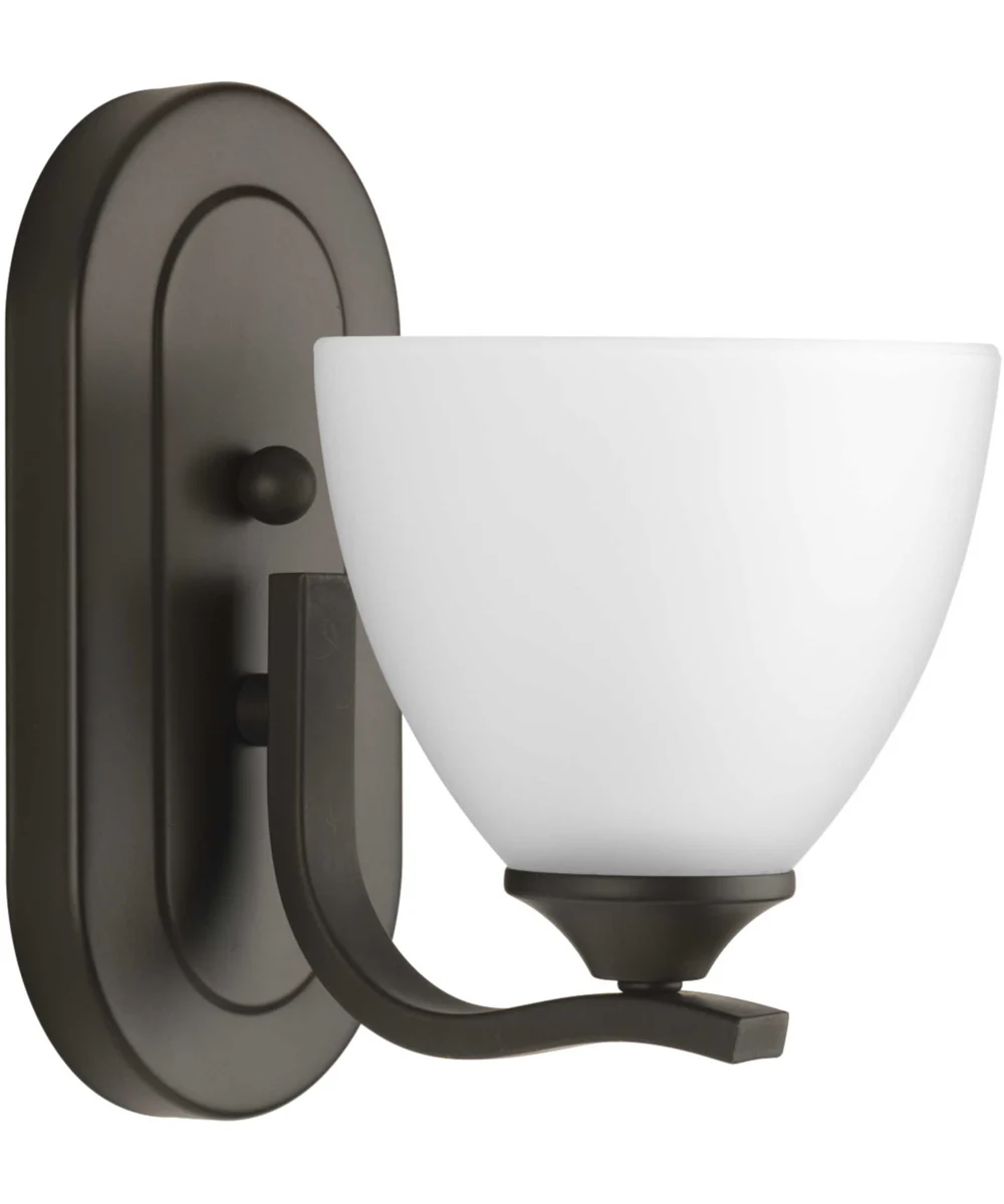 Laird 1-Light Etched Glass Traditional Bath Vanity Light Antique Bronze