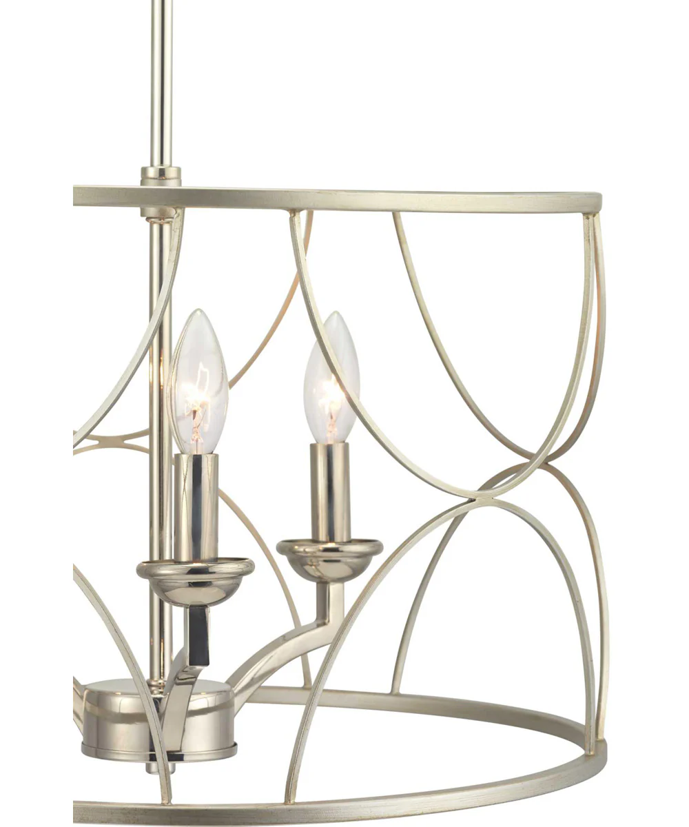 Landree 3-Light Luxe Chandelier Light Silver Ridge - Image 5