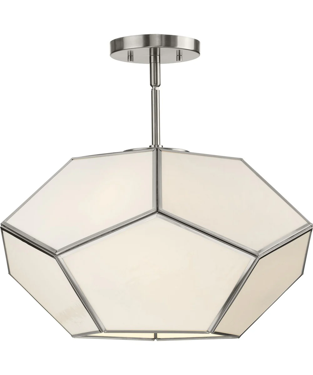 Latham 18 in. 3-Light Flush Mount Brushed Nickel - Image 3