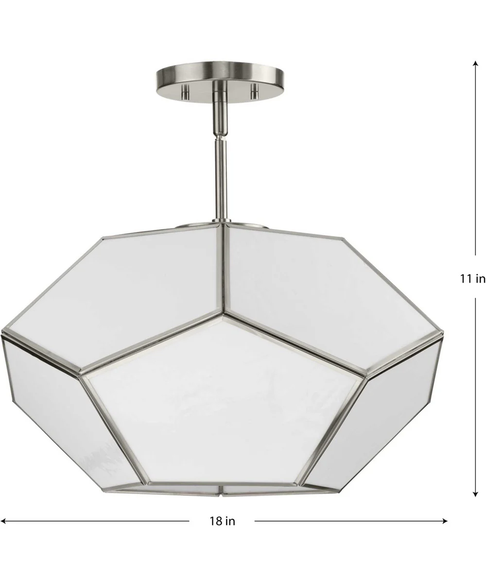 Latham 18 in. 3-Light Flush Mount Brushed Nickel - Image 4