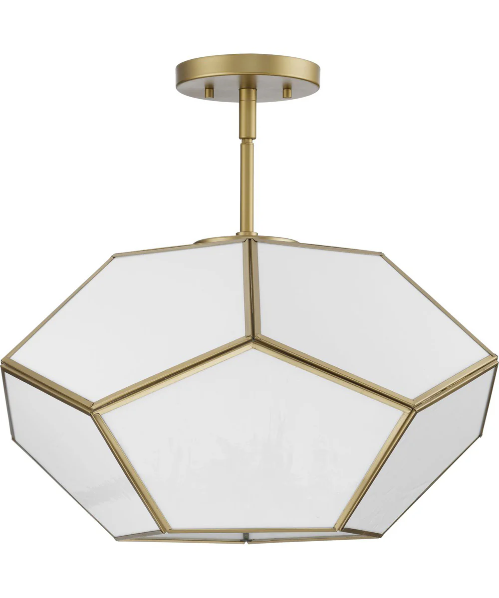 Latham 18 in. 3-Light Flush Mount Vintage Gold