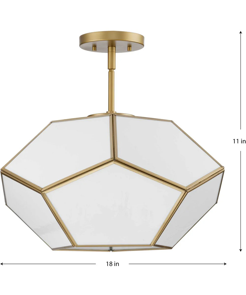 Latham 18 in. 3-Light Flush Mount Vintage Gold - Image 4