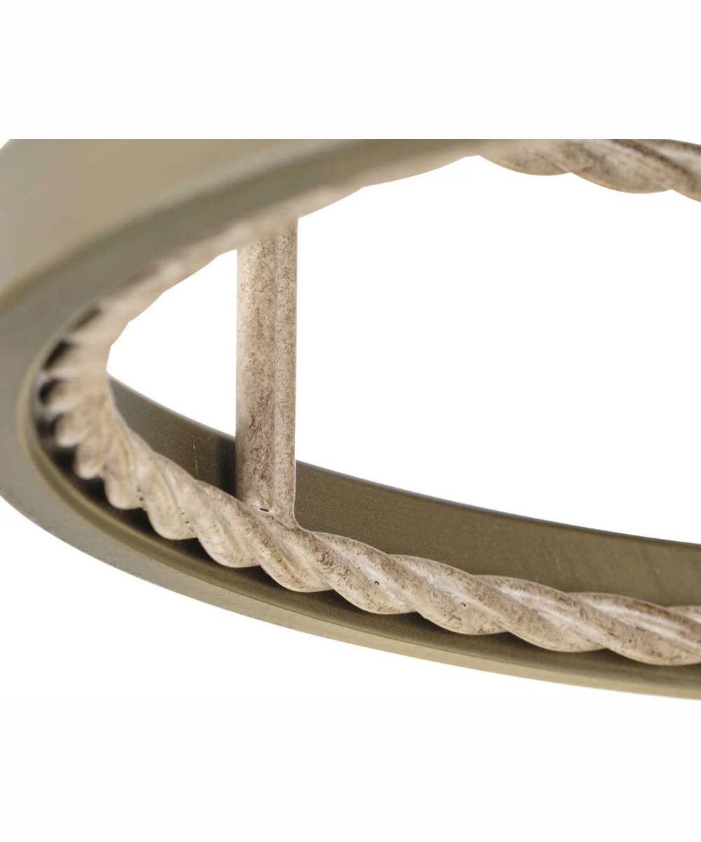 Lattimore 13 in. 2-Light Coastal Flush Mount Aged Brass - Image 4