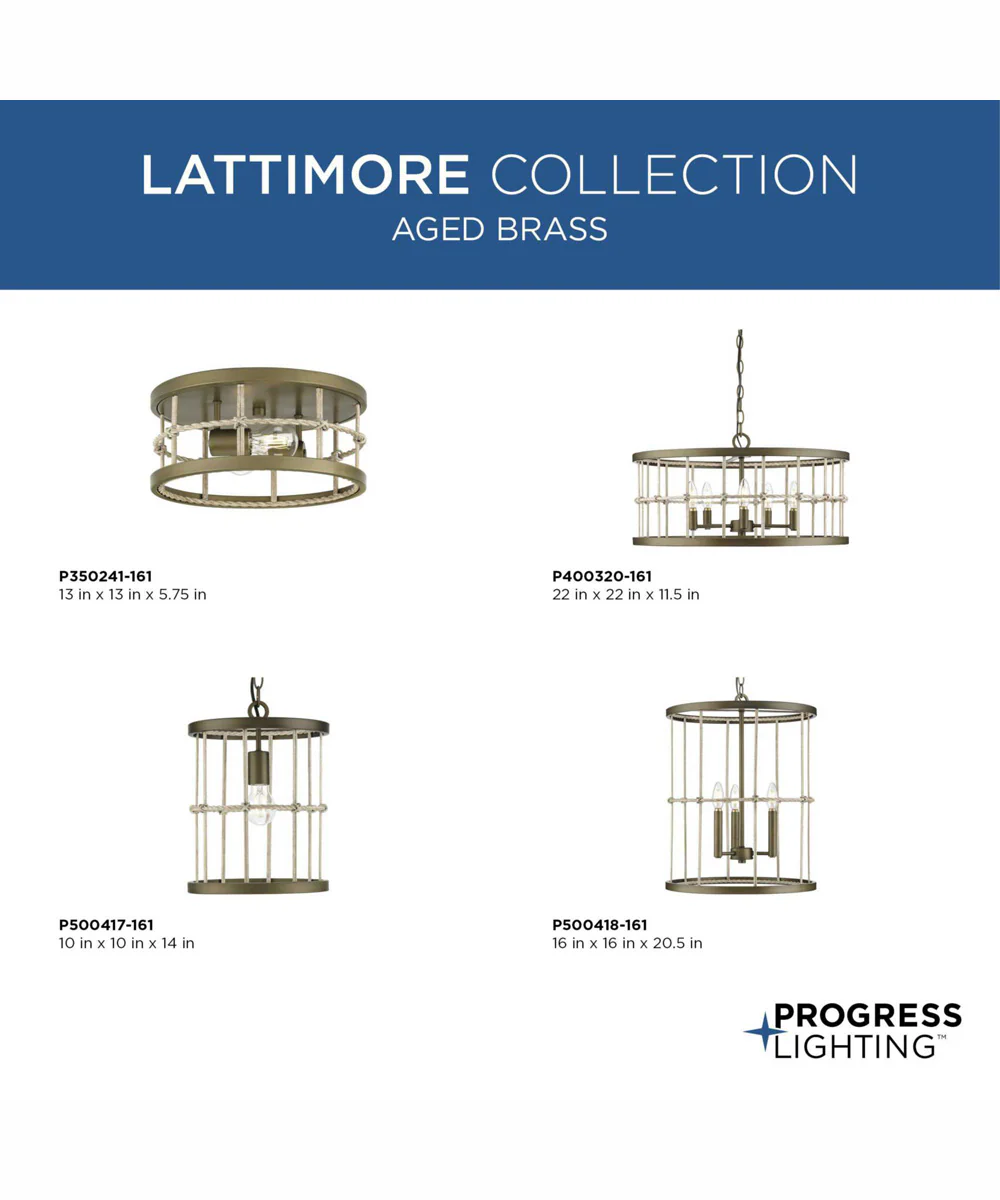 Lattimore 13 in. 2-Light Coastal Flush Mount Aged Brass - Image 8