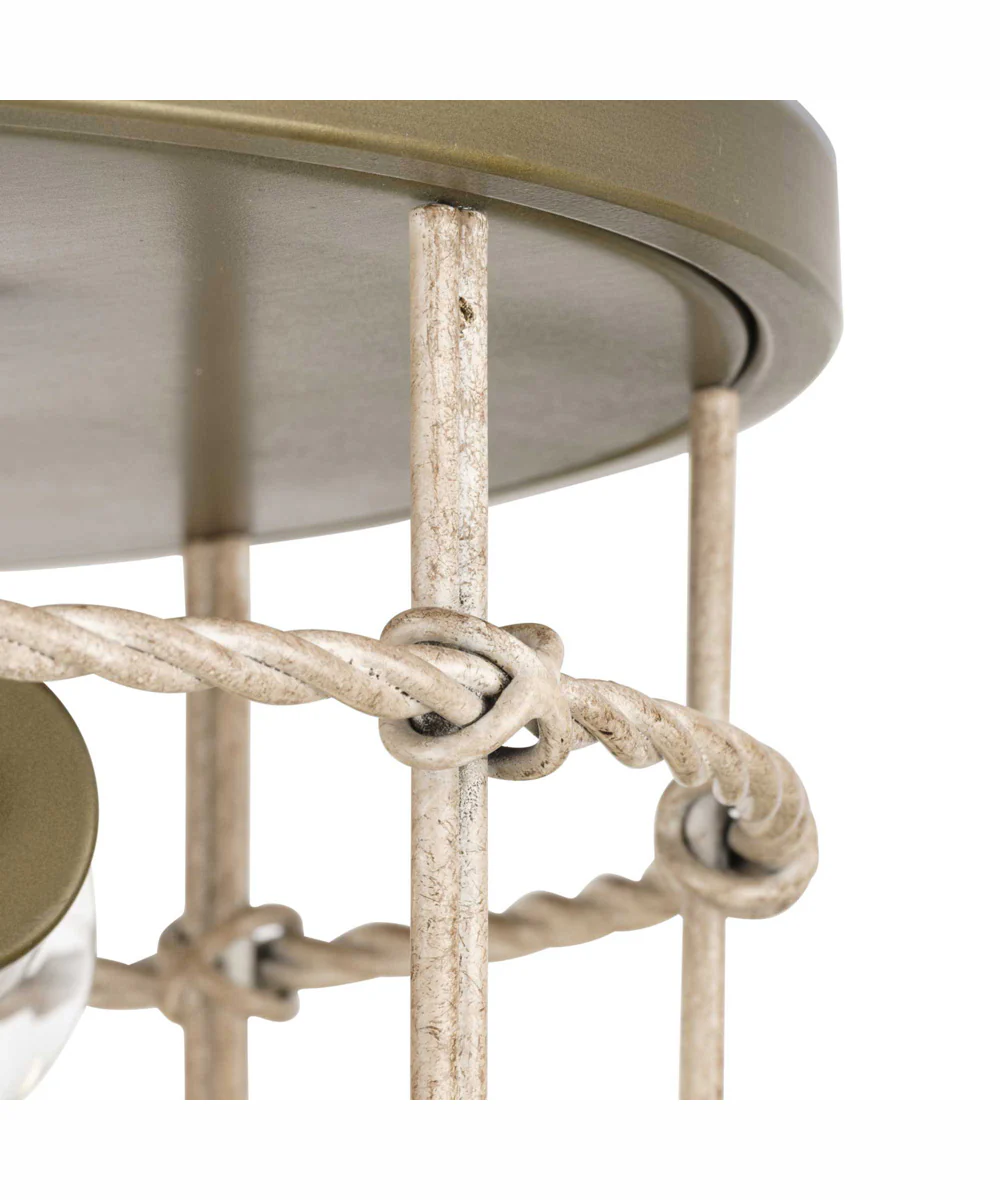 Lattimore 13 in. 2-Light Coastal Flush Mount Aged Brass - Image 9