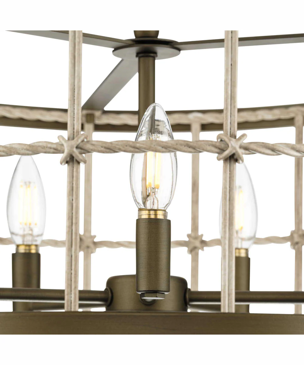 Lattimore 5-Light Coastal Chandelier Aged Brass - Image 6