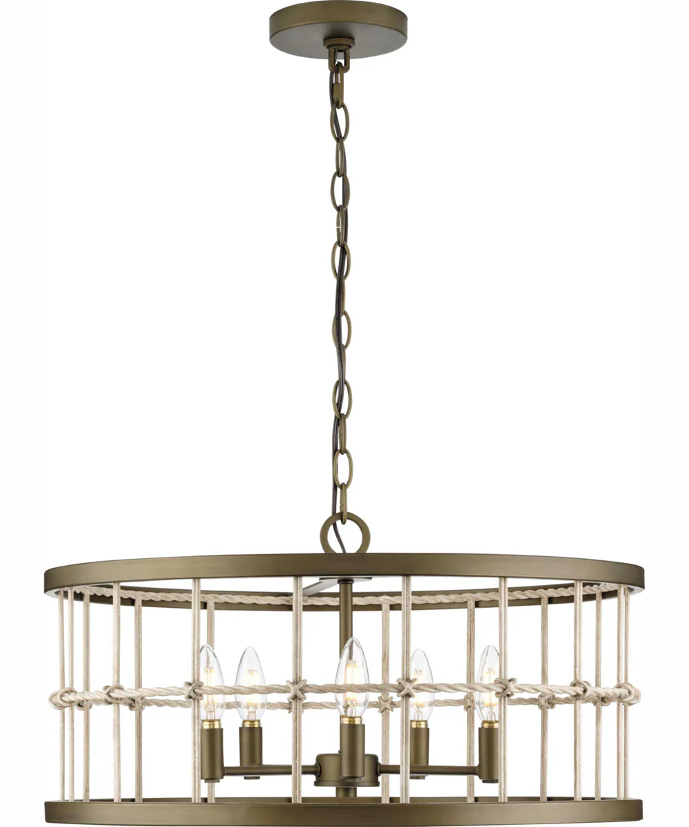 Lattimore 5-Light Coastal Chandelier Aged Brass - Image 8