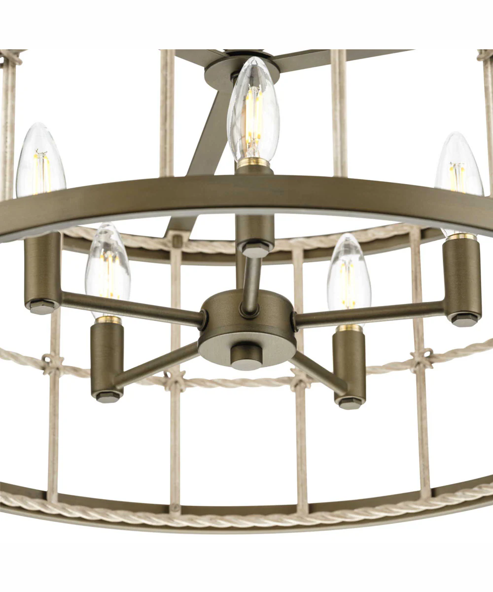 Lattimore 5-Light Coastal Chandelier Aged Brass - Image 9