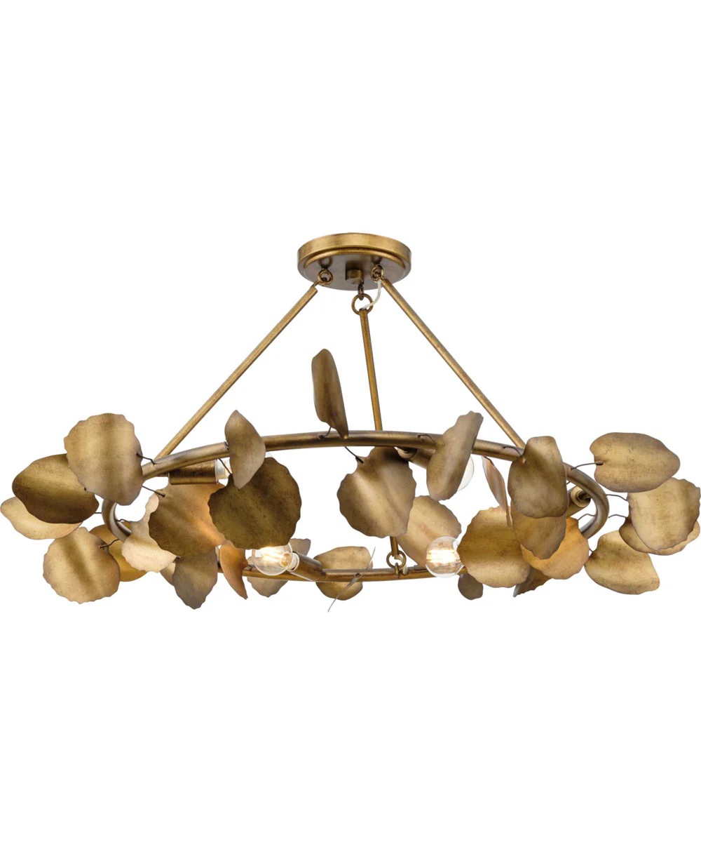 Laurel 28 in. 6-Light Transitional Flush Mount Gold Ombre