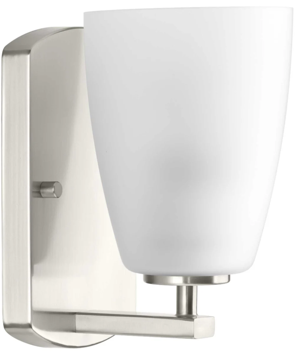Leap 1-Light Etched Glass Modern Bath Vanity Light Brushed Nickel - Image 5