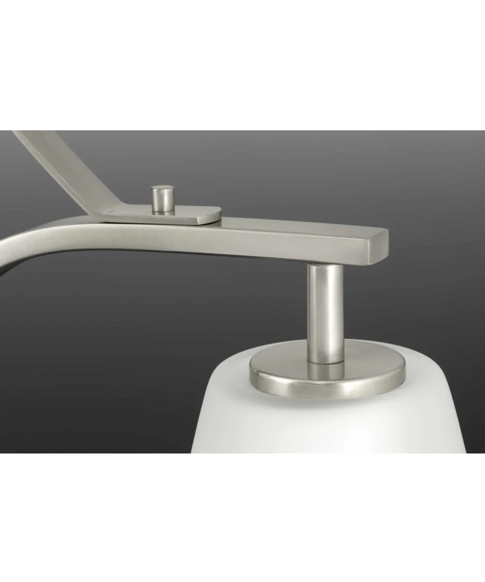 Leap 3-Light Etched Glass Modern Chandelier Light Brushed Nickel - Image 4