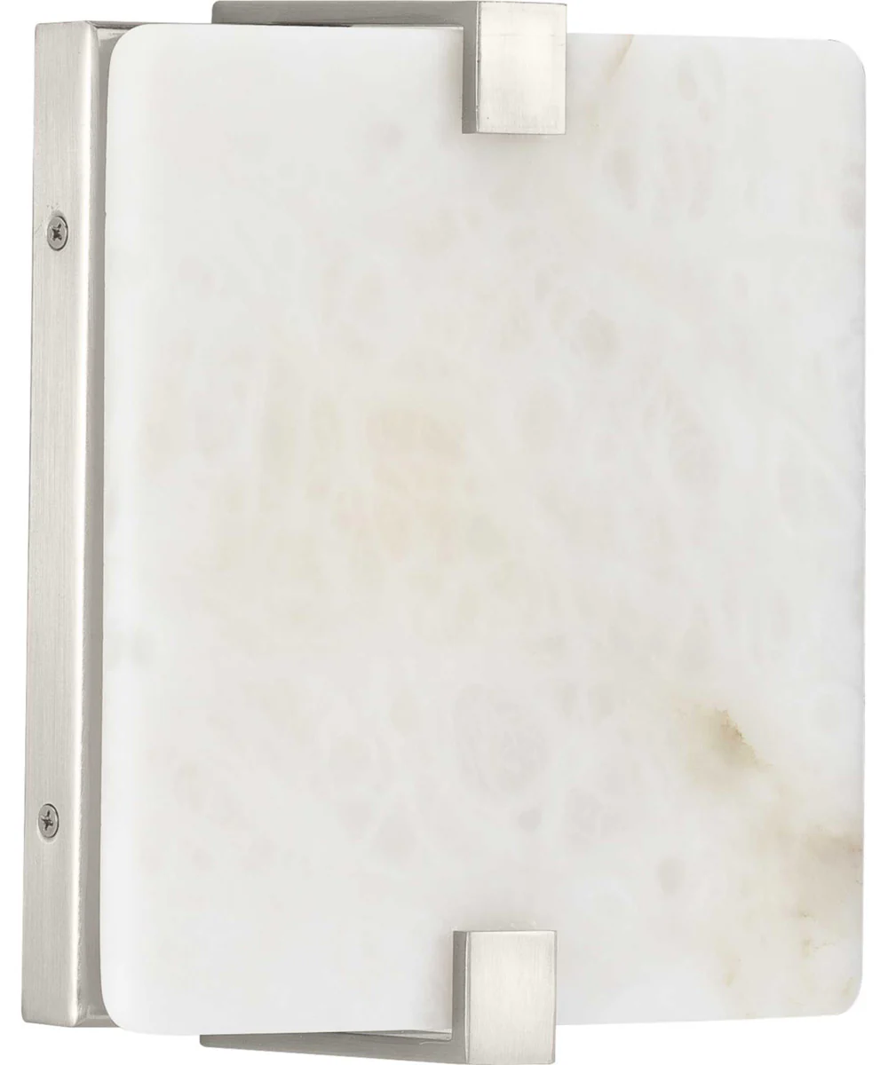LED Alabaster Stone ADA Wall Sconce Brushed Nickel