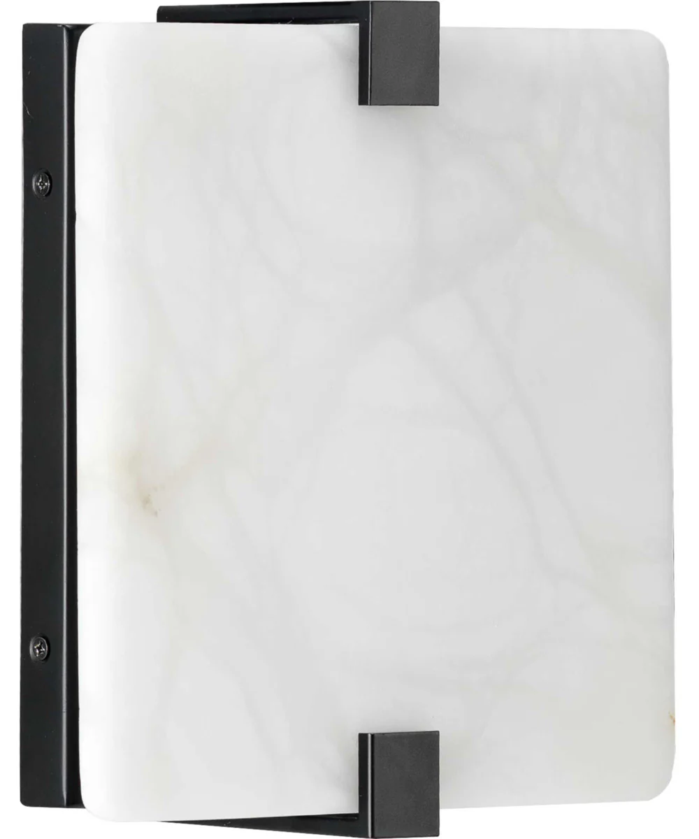 LED Alabaster Stone Black ADA Wall Sconce Matte Black