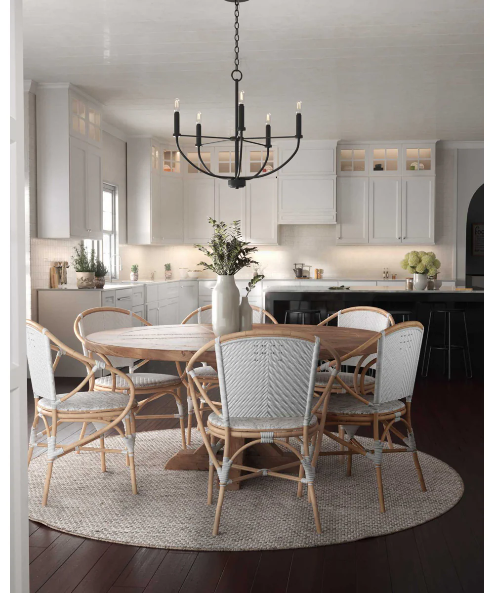 Leyden 5-Light Farmhouse Style Chandelier Matte Black - Image 2