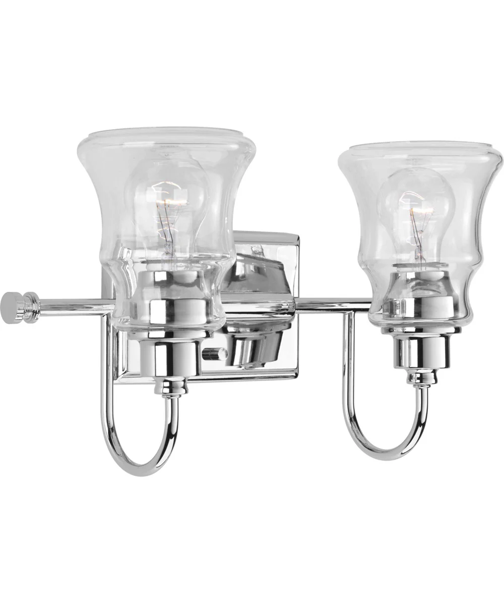 Litchfield 2-Light Clear Glass Coastal Bath Vanity Light Polished Chrome - Image 8