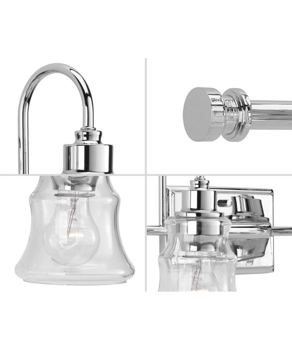 Litchfield 3-Light Clear Glass Coastal Bath Vanity Light Polished Chrome - Image 4