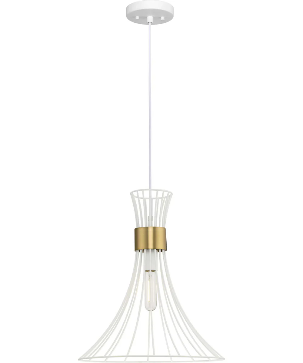 Lorin 1-Light Mid-Century Modern Metal Pendant Light Satin White - Image 5