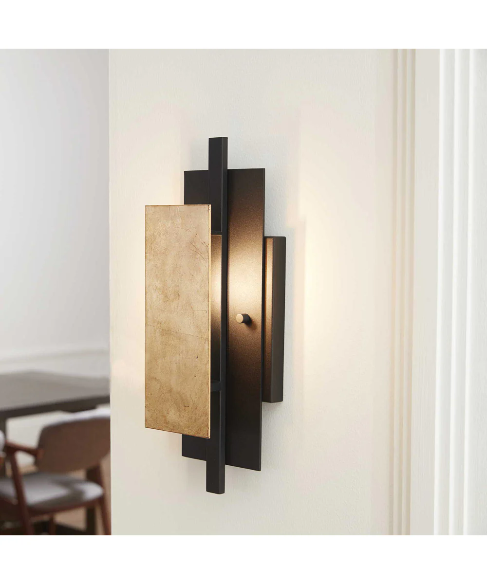 Lowery 1-Light Textured Black/Distressed Gold Wall Sconce Light Textured Black - Image 3