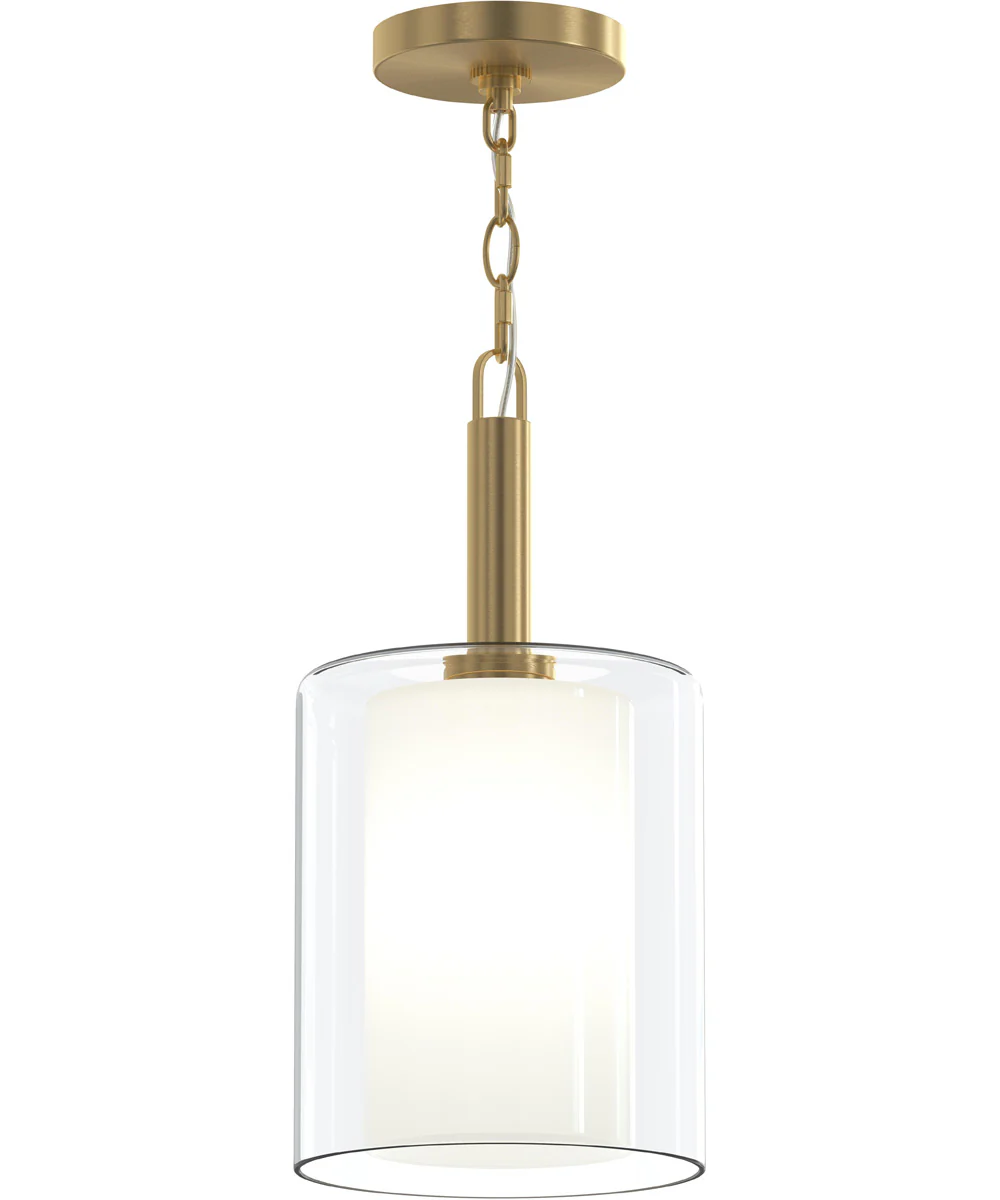 Mack 1-Light Pendant with Layered Glass Shade Brushed Gold