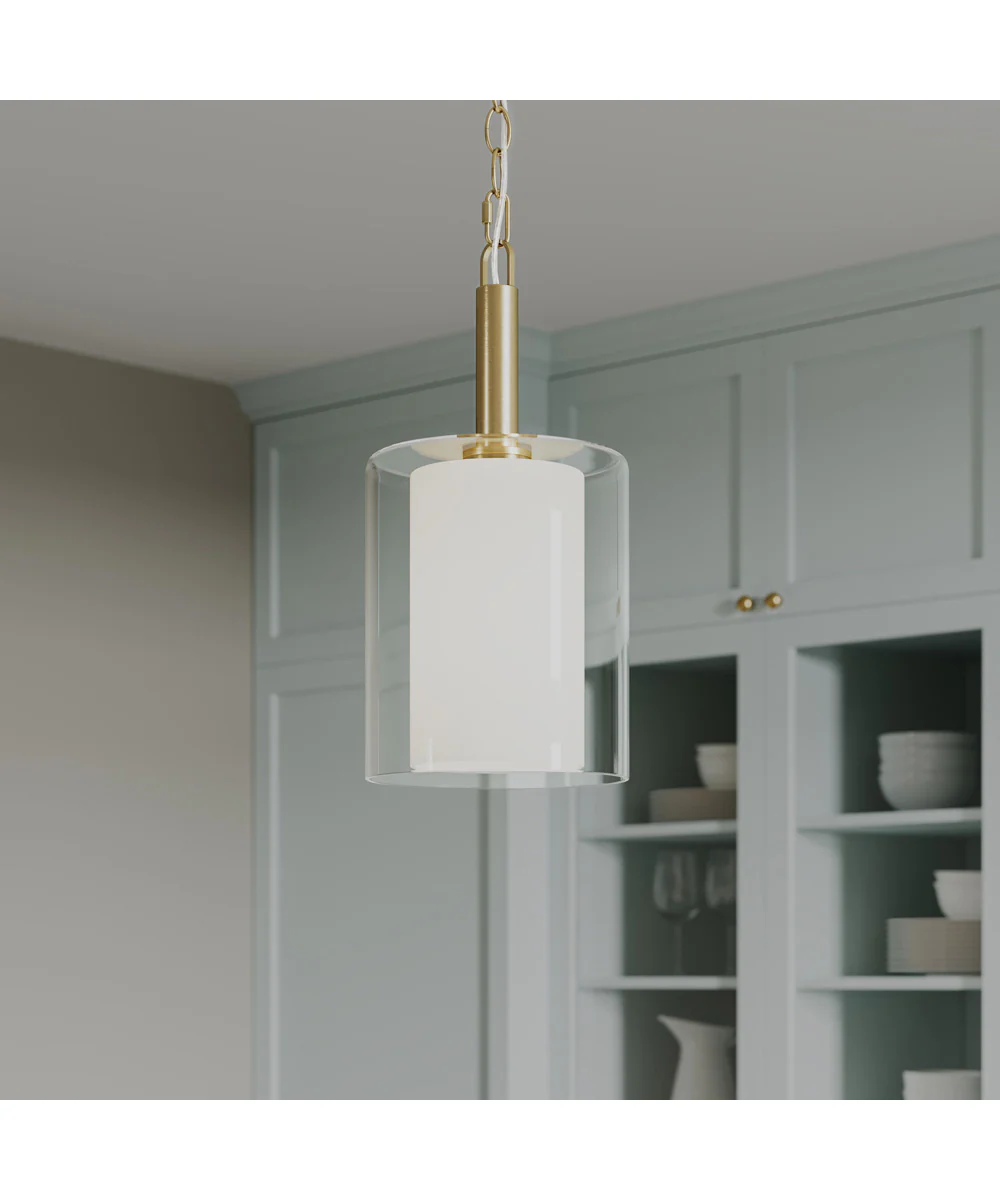 Mack 1-Light Pendant with Layered Glass Shade Brushed Gold - Image 11