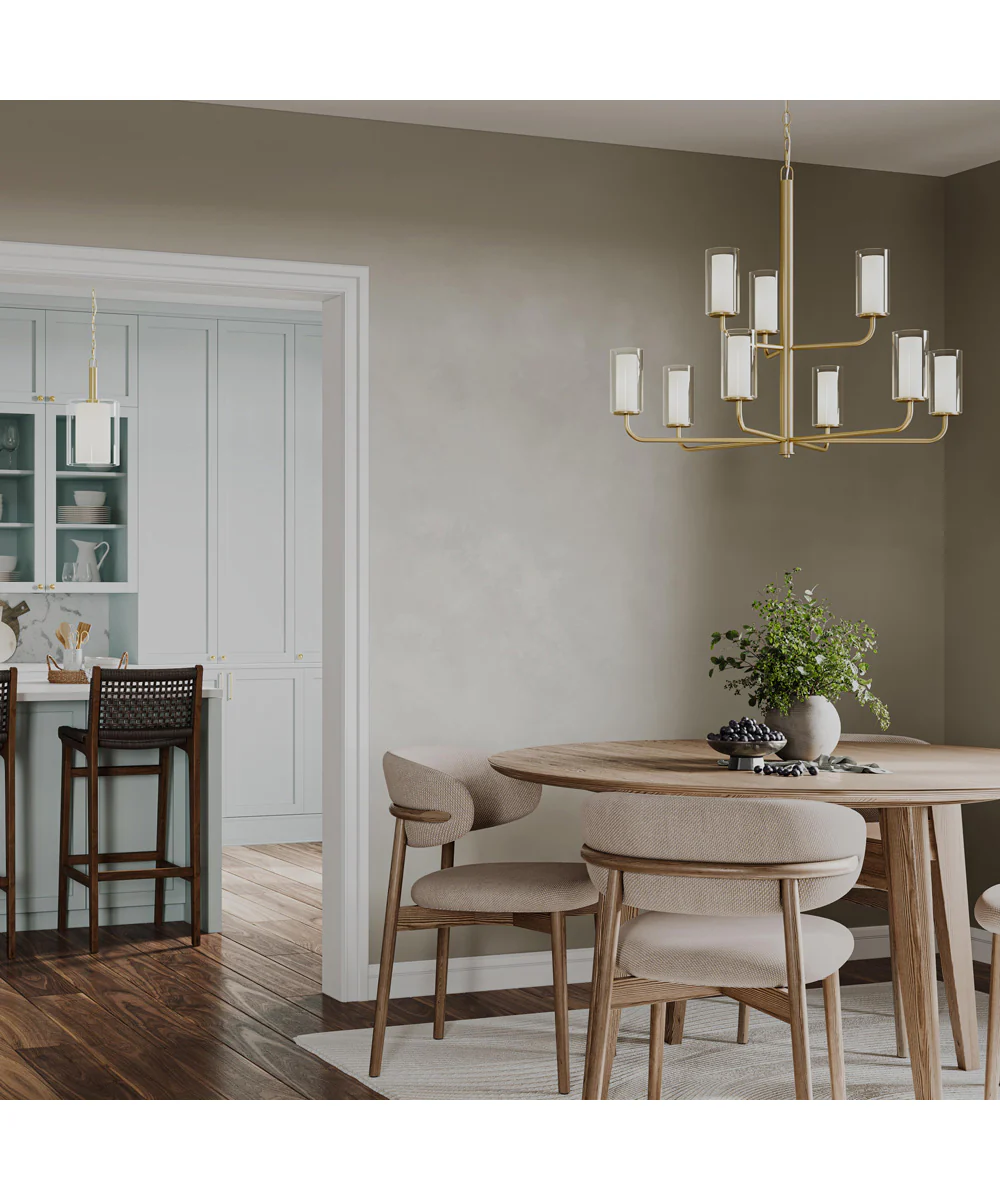 Mack 1-Light Pendant with Layered Glass Shade Brushed Gold - Image 12