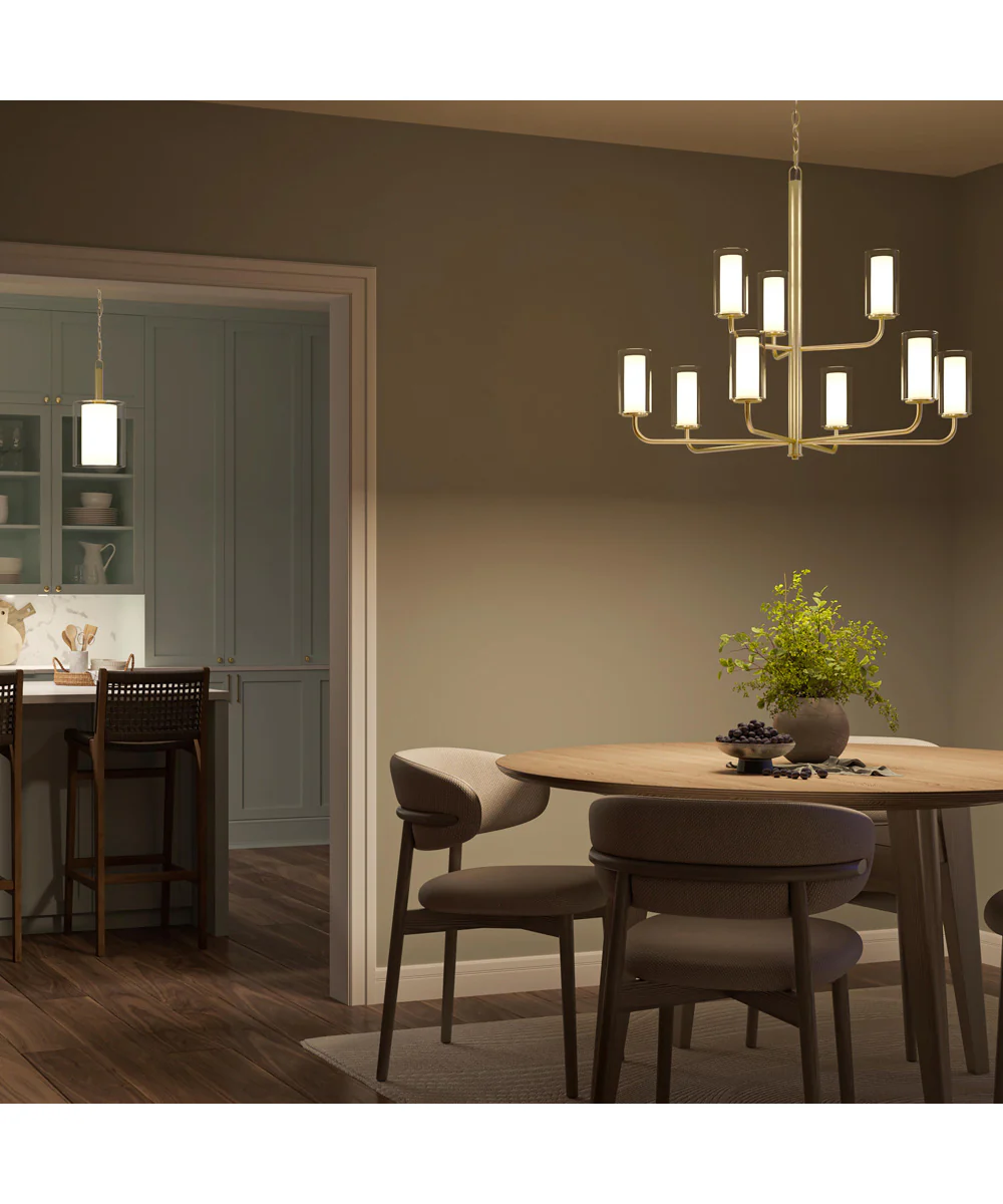 Mack 1-Light Pendant with Layered Glass Shade Brushed Gold - Image 13