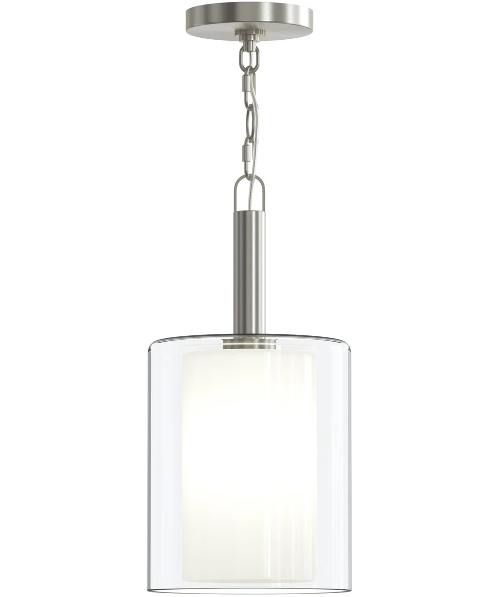 Mack 1-Light Pendant with Layered Glass Shade Brushed Nickel - Image 7
