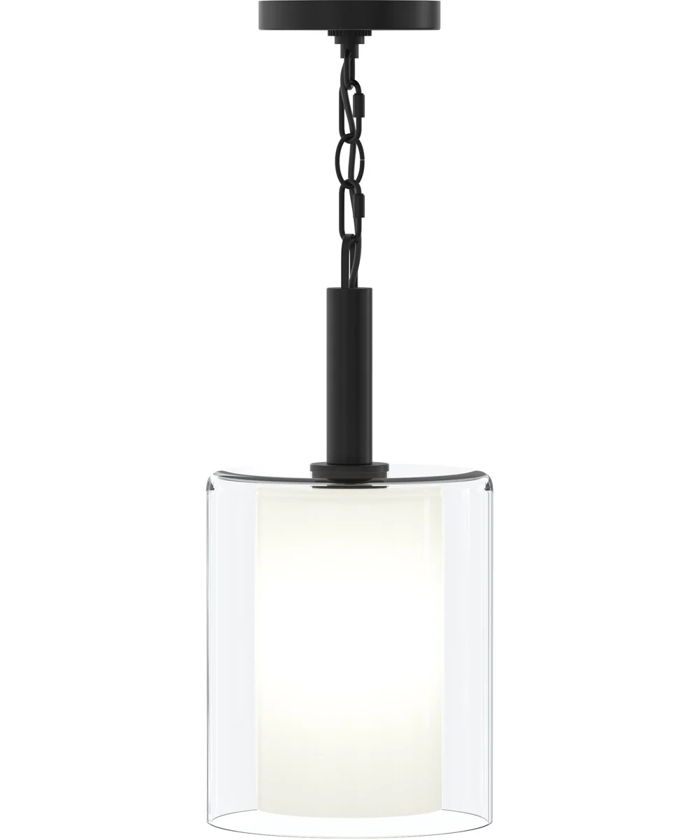 Mack 1-Light Pendant with Layered Glass Shade Matte Black - Image 9
