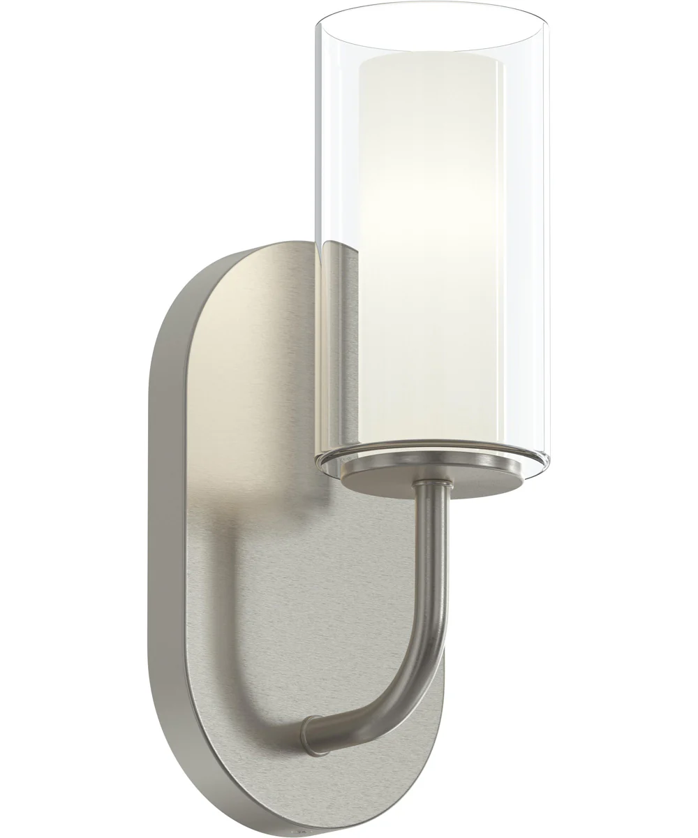 Mack 1-Light Wall Sconce with Layered Glass Shade Brushed Nickel