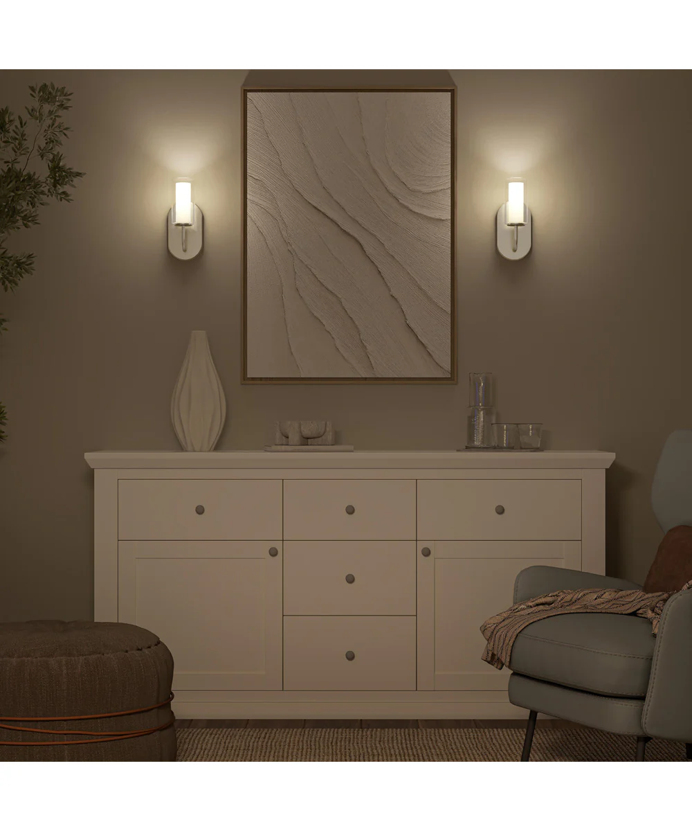 Mack 1-Light Wall Sconce with Layered Glass Shade Brushed Nickel - Image 3
