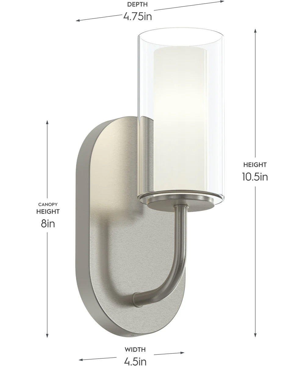 Mack 1-Light Wall Sconce with Layered Glass Shade Brushed Nickel - Image 4