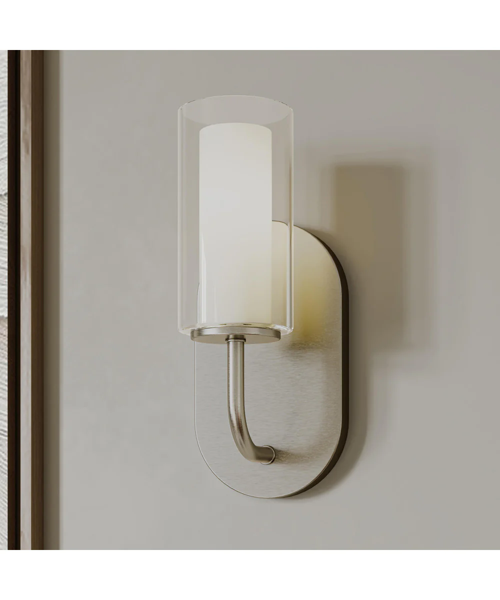 Mack 1-Light Wall Sconce with Layered Glass Shade Brushed Nickel - Image 9