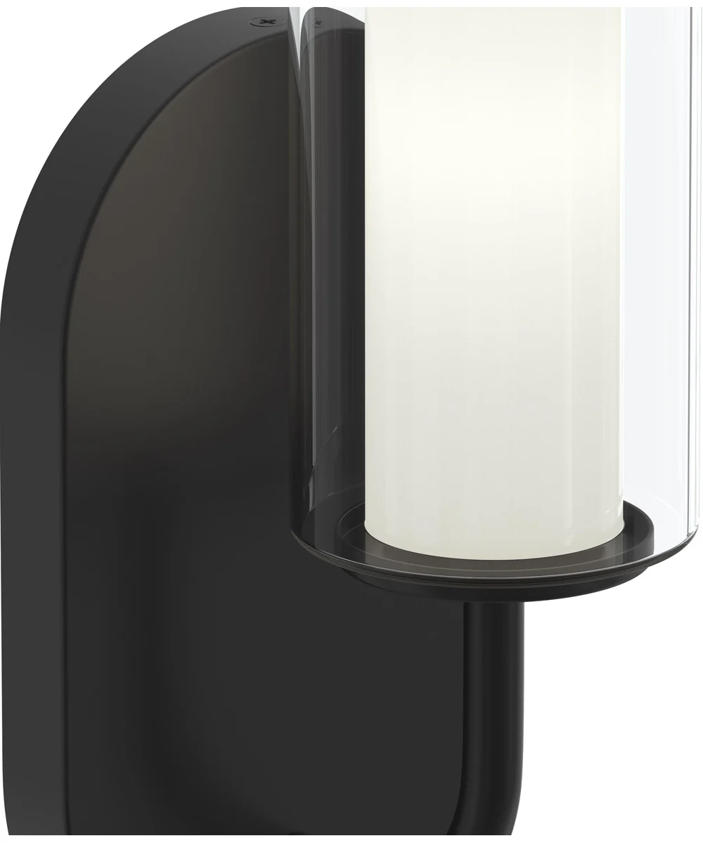 Mack 1-Light Wall Sconce with Layered Glass Shade Matte Black - Image 5