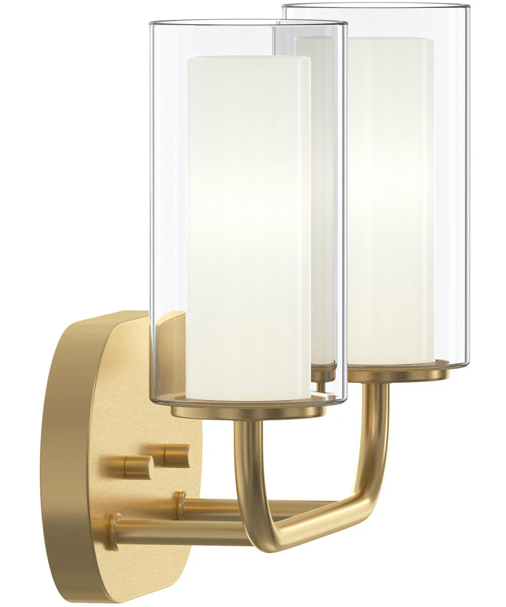 Mack 2-Light Vanity Light with Layered Glass Shades Brushed Gold - Image 6