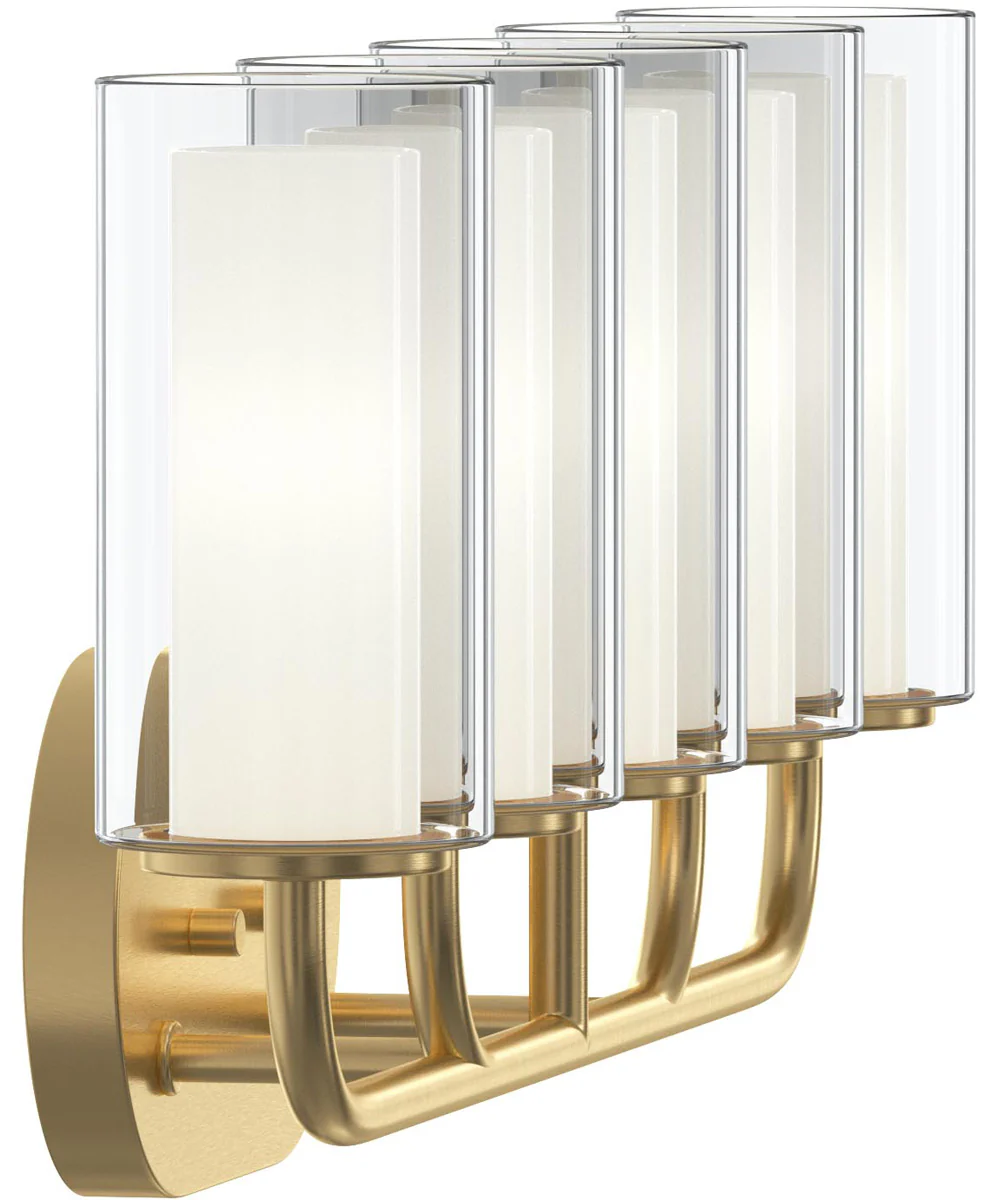 Mack 3-Light Vanity Light with Layered Glass Shades Brushed Gold - Image 6