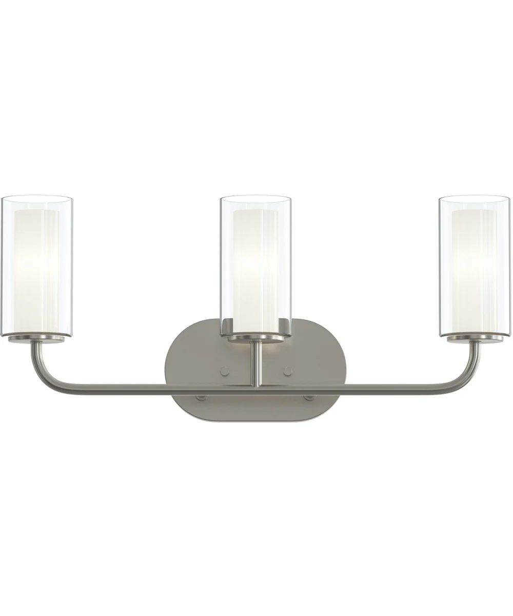 Mack 3-Light Vanity Light with Layered Glass Shades Brushed Nickel - Image 5
